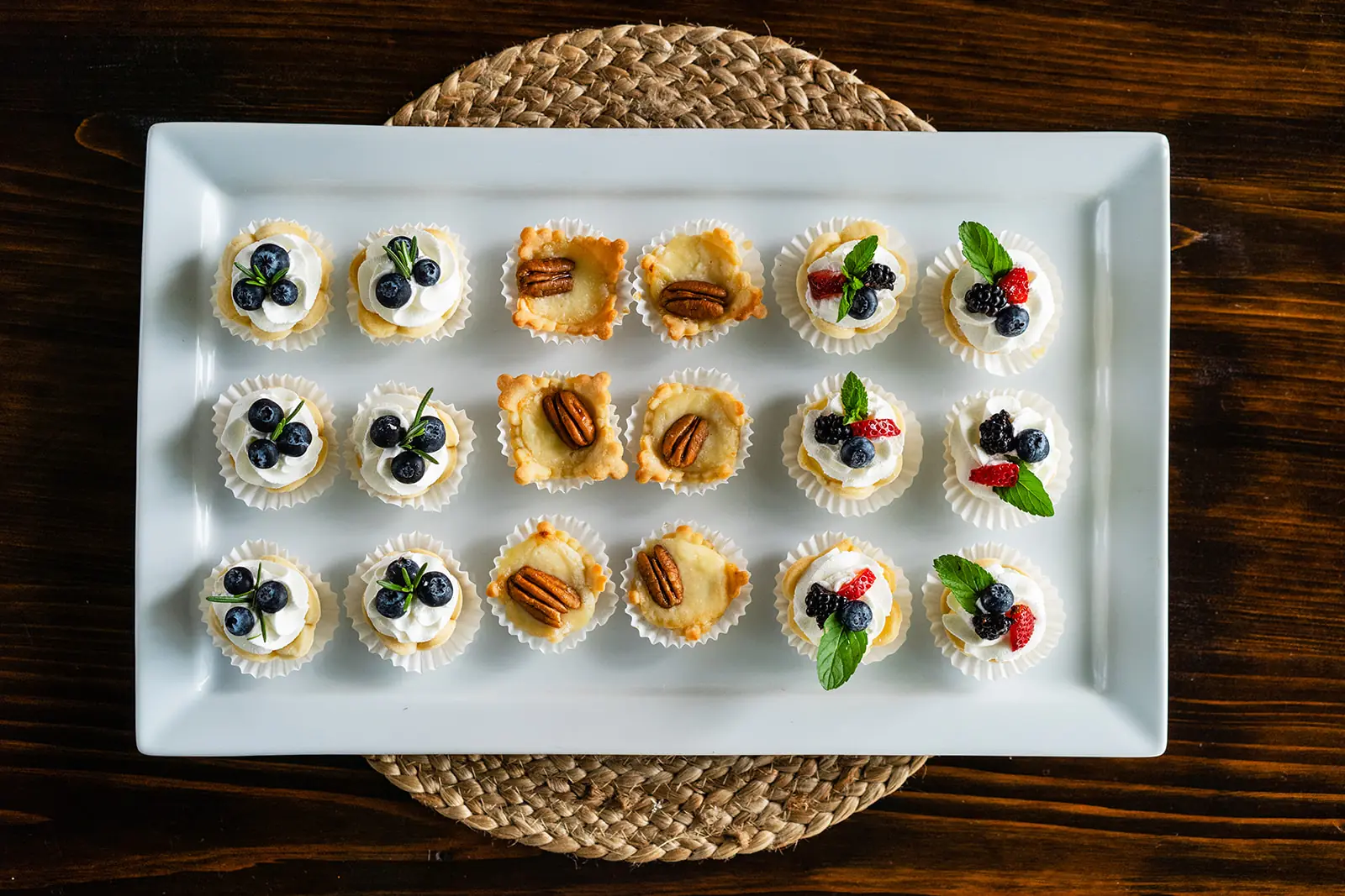 Small desserts prepared for Tuesday Tea at Humble Crumb